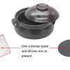 Korean Premium Ceramic Stone Bowl with Lid, For Cooking Hot Pot Dolsot Bibimbap and Soup (9in) - Image 3