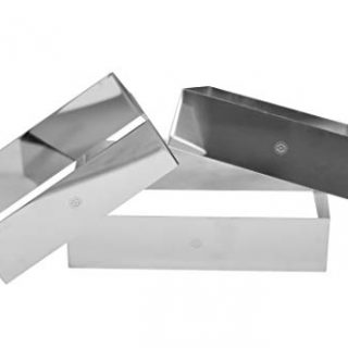 NewlineNY Stainless Steel 3 Sizes Rectangular Molding Forming Layering Cake Pastry Rings, 3-in-1 set