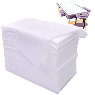 100 Pieces Disposable Massage Table Sheets, Single Fold Non-Woven Bed Sheet, Thicken Bed Cover Breathable and Comfortable for Home Care White 70.8 X 31.5 Inches