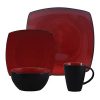 Gibson Soho Lounge 16-Piece, Square Reactive Glaze Dinnerware Set - Image 3
