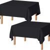 Utopia Kitchen Polyester Tablecloth – 60 x 60 Inches Table Cover - Machine Washable - Great for Parties, Events, Wedding and Restaurants (Pack of 2, Black)
