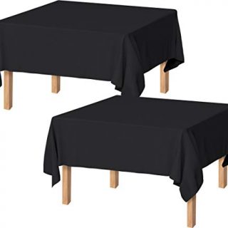Utopia Kitchen Polyester Tablecloth – 60 x 60 Inches Table Cover - Machine Washable - Great for Parties, Events, Wedding and Restaurants (Pack of 2, Black)