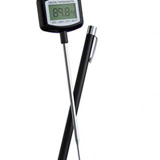 Meat Thermometer - Large LCD Super Long Probe 5.3 Inches Digital Cooking Thermometer with Instant Read and Clip for Kitchen BBQ Grilling Smoker Meat Liquids Candy and Food