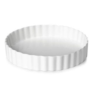 Sweese 515.101 Porcelain Tart Pan, 9.5 Inches Quiche Dish Baking Pan, Round, White