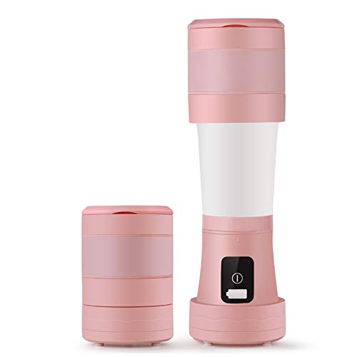 Portable Blender, Telescopic Personal Blender for Shakes and Smoothies, Mini Jucier Cup USB Rechargeable Strong Power Small Blender for Home Office Sports Travel Outdoors (pink)