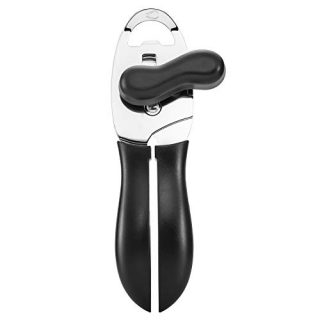 Can Opener, Upgraded 4 in 1 Manual Can Opener Multifunctional Stainless Steel Heavy Duty Handheld Can Openers with Comfy Grip, Dishwasher Safe – Black