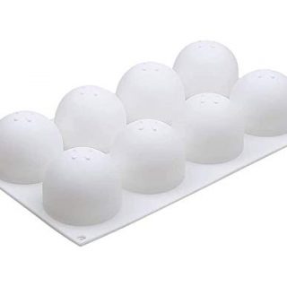 3D Sphere Silicone Mold, Round Mousse Cake Baking Molds, Dessert Molds for Jelly, Ball Pastry and Ice Cream Bombe, 11.5 x 6.8 x 2.2 Inch (Single sphere mold: D 2.4 x 2.2 Inch)