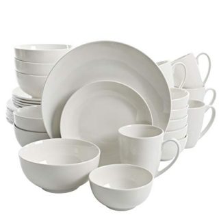 Gibson Home Zen Buffet Dinnerware Set, Service for 6 (30pcs), White (Coupe)