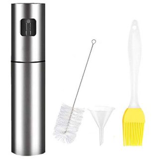 Upgraded Olive Oil Sprayer,Stainless Steel Oil Dispenser Spray Bottle for Kitchen Vinegar Spraying Cooking Salad Barbecue Grills,Include Oil Brush Cleaning Brush and Funnel by TOPNICES