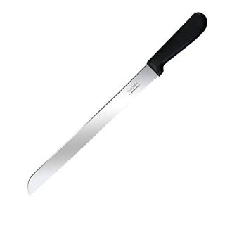 BOLEX 10 Inch Serrated Bread Knife Stainless Steel Wide Wavy Edge Knife Cake Slicer Multi-Purpose Kitchen Knife with Ergonomic Handle, Ultra Sharp Baker's Knife for Cutting Crusty Breads,Cake,Bagel