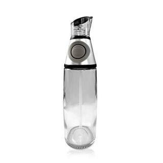 Superior Glass Oil and Vinegar Dispenser,Measuring Oil Pourer for Kitchen,Wide Opening for Easy Refill and Cleaning, Clear Glass Oil Bottle with Scale,17 Oz.