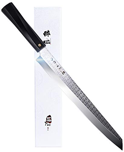 TUO Sashimi Sushi Yanagiba Knife - Japanese Kitchen Knife 10.5" with AUS-10 Stainless Super Steel - Full Tang Slicing Fish Knife Single-bevel (Tanto) Including Gift Box - Vesper Series