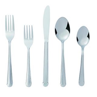 Bon Camisole 20-Piece Stainless Steel Flatware Silverware Cutlery Set, Include Knife/Fork/Spoon, Dishwasher Safe, Service for 4