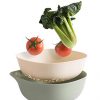 Kitchen Colander 2 in 1 Fruit and Vegetable Strainer Bowl Sets, Detachable Colanders Strainers Set Washing bowl (Green)