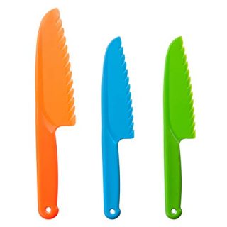 Anronal Plastic Knife Set Kids Safety Cooking Knife Set, 3 Pieces Kids Chef Kitchen Nylon Knife Children Backing Knives|Toddler's Knives for Fruit, Bread, Cake, Lettuce Knife and Salad Knife