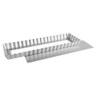 Fat Daddio's Anodized Aluminum Square/Rectangle Tarts, 13.75 Inches by 4.25 Inches by 1 Inch