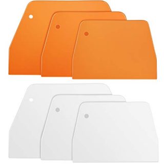 6 Pieces Dough Bowl Scrapers Plastic Cake Bread Pastry Cutters Trapezoidal Icing Smoother Kitchen Baking Fondant Pizza Tool with Hole