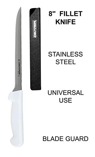 8-inch Fillet Knife – Dexter-Russell Narrow Boning Knife – High-Carbon Steel Blade – Professional Slicing Knife for Deboning, Filleting and Skinning Meat –Polypropylene Blade Guard