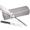 Hamilton Beach Electric Knife for Carving Meats, Poultry, Bread, Crafting Foam & More, Storage Case & Serving Fork Included, White