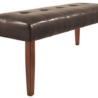 Ashley Furniture Signature Design - Lacey Large Dining Room Bench - Upholstered - Contemporary - Medium Brown