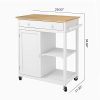 Mecor Kitchen Rolling Island Cart w/Wood Top - Image 5