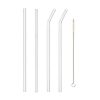 Glass Straws Clear 8 mm Drinking Straws Reusable Straws Healthy, Reusable, Eco Friendly, BPA Free, 4 Straws with Cleaning Brush