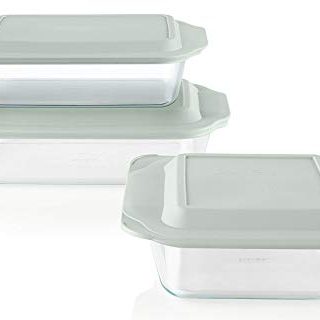 Pyrex Deep Baking Dish Set (6-Piece, BPA-Free Lids)