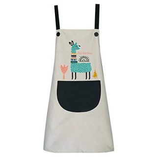 Bolley Joss Cute Animal Alpaca Kitchen Apron Waterproof Durable Bib Apron with Pocket for Women Girls Washing Dishes