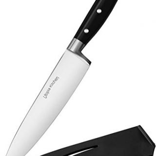 Utopia Kitchen Chef Knife 8 Inches Cooking Knife Carbon Stainless Steel Kitchen Knife with Sheath and Ergonomic Handle - Chopping Knife for Professional Use