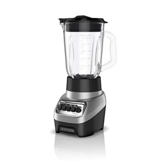 BLACK+DECKER PowerCrush Multi-Function Blender with 6-Cup Glass Jar, 4 Speed Settings, Silver