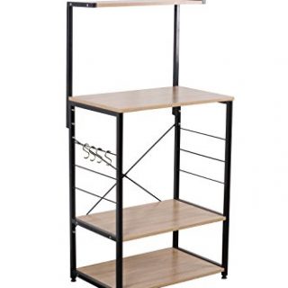 Uniware Professional Wooden Kitchen Shelf/Baker Rack 4 Tier Shelves (23.62" L x 15.75" W x 48.43" H)