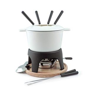 Swissmar Sierra Iron Fondue 11 Piece Set in Matte White