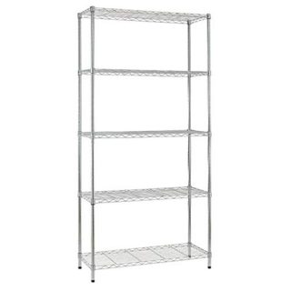 5 Shelf Wire Shelving Unit Garage Heavy Duty Height Adjustable Commercial Grade NSF Certification Utility Rolling Steel Layer Rack Organizer Kitchen