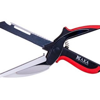 MaKa 6-In-1 Multipurpose Stainless Steel Kitchen Cutter with Built-In Cutting Board