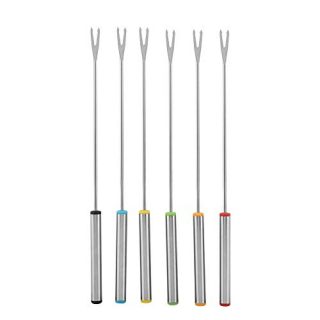 Stainless Steel Forks,6pcs/Set Stainless Steel Chocolate Cheese Dessert Fondue Pot Forks Kitchen Tool Tableware