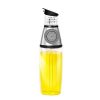 AMINNO Kitchen Oil Dispenser Press and Measure Oil Dispenser Bottle, Olive Oil and Vinegar 500ml Glass Bottles Drip Free Oil Pourer Healthy Cruet,Silver