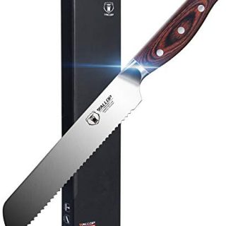 WALLOP Serrated Bread Knife 8 inch - Kitchen Cake Knife for Slicing Bread, Bagels, Cake - German HC Stainless Steel - Full Tang Pakkawood Handle with Gift Box