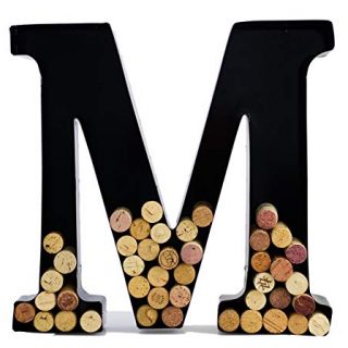 Wine Cork Holder - Metal Monogram Letter (M)