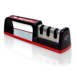 Kitchen Knife Sharpener - Complete 3-stage Knife Sharpener CS-T01 with Diamond Dust Rods, Sturdy Design, Non-slip Base Pat, Easy and Safe to Use, Fast and Effective Manual Sharpening Tool