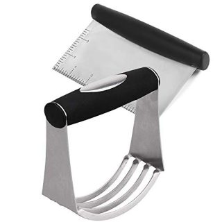 Pastry Cutter Set,Professional Stainless Steel Pastry Blender &Dough Scraper, Multipurpose Bench Scraper-Great as Dough Cutter for Pastry Butter and Pizza Dough,Smooth Baking Dough Tools for Kitchen