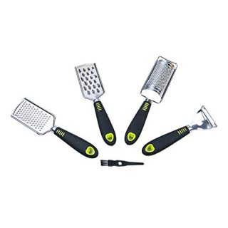 Hand Held Grater & Peeler Set of 4,Stainless Steel Multi-purpose Kitchen Food Grater Slicer for Vegetable, Fruit, Chocolate By HTB