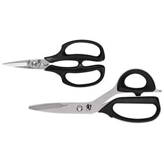 Shun 2-Piece Shears Set, Model DMS7000; Premium Kitchen Shears and Herb Shears are Convenient, Must-Have Kitchen Tools to Cleanly Cut Shells, Thin Bones, Leafy Greens, Stems, Packages and More