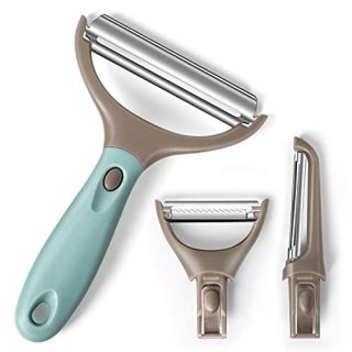 Atalanta Upgraded Trio Peeler Set Of 3 Professional Vegetable Fruit peeler julienne set Plastic carrot Peeler Potato slicer shredder kitchen peeler for cabbage vegetables dishwasher safe