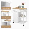 Mecor Kitchen Rolling Island Cart w/Wood Top - Image 3