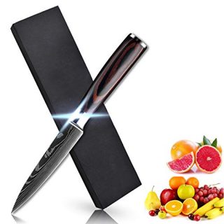 Soffiya Paring Knife 3.5 Inch, Kitchen Knives Fruit Peeling Vegetable Cutting High Carbon Stainless Steel, with Pakkawood Handle