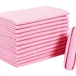 Every Day Cotton Dinner Napkins in Yarn Dyed Fabric-18x18" - Baby Pink, Cocktails Napkins, Cloth Napkin,Wedding Napkins, Mitered Corner & Generous Hem, Machine Washable Dinner Napkins, 12 Pack