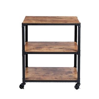 Mind Reader Charm 3 Tier Wood/Metal Untility Cart, Black/Brown