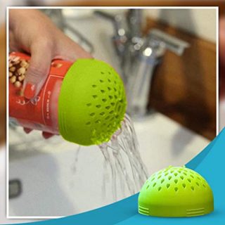 Sagton Micro Kitchen Colander,Portable Multi-use Mini Colander,Quick Draining Mini Can Drainer, Colander Strainer for Drain Chickpeas, Kidney Beans and Tinned Fruit Food (Green)