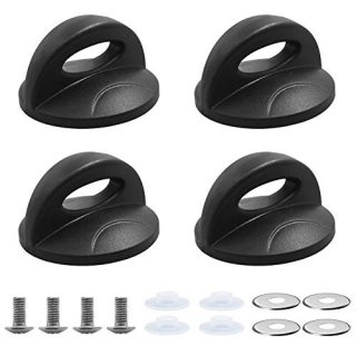 4 Pack Pot Lid Top Knobs,YuCool Universal Lid Holding Handles Replacement for Kitchen Cookware Casserole Kettle Cover Glass Saucepan-Black