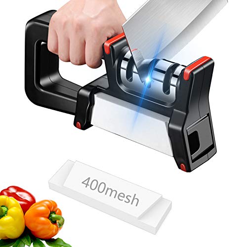 Kitchen Knife Sharpener and Knife Sharpening Stone 400 Whetstone in One，Helps Repair kitchen knives Polish Blades,Repair All Size Kitchen Knife Accessories and Family Life Sharp Gadgets